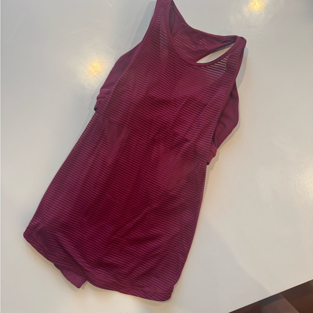 Lululemon Burgundy Sleeveless Tank Top with built in sports bra